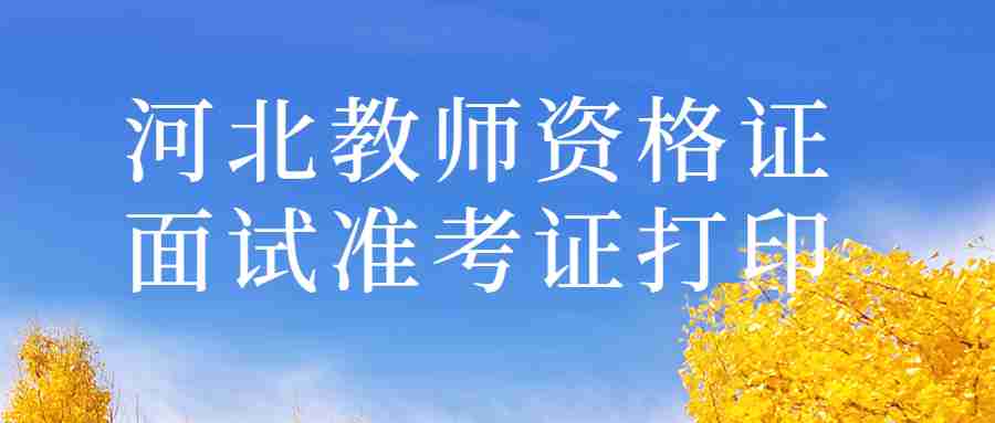 河北教師資格證面試準考證打印